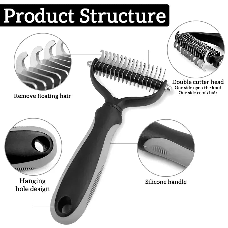 Pet Hair Removal Comb For Cats And Dogs Grooming Deshedding Tool