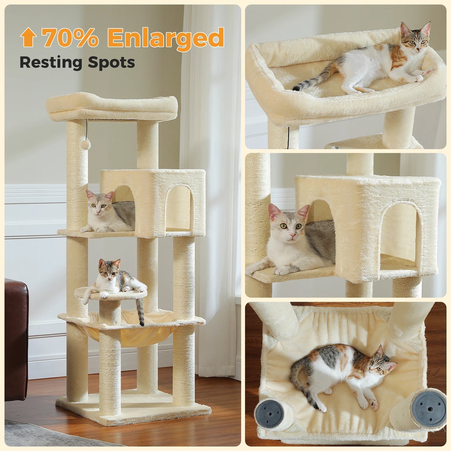 PAWZ Road Heavy Duty Cat Tree With Thick Scratching Posts