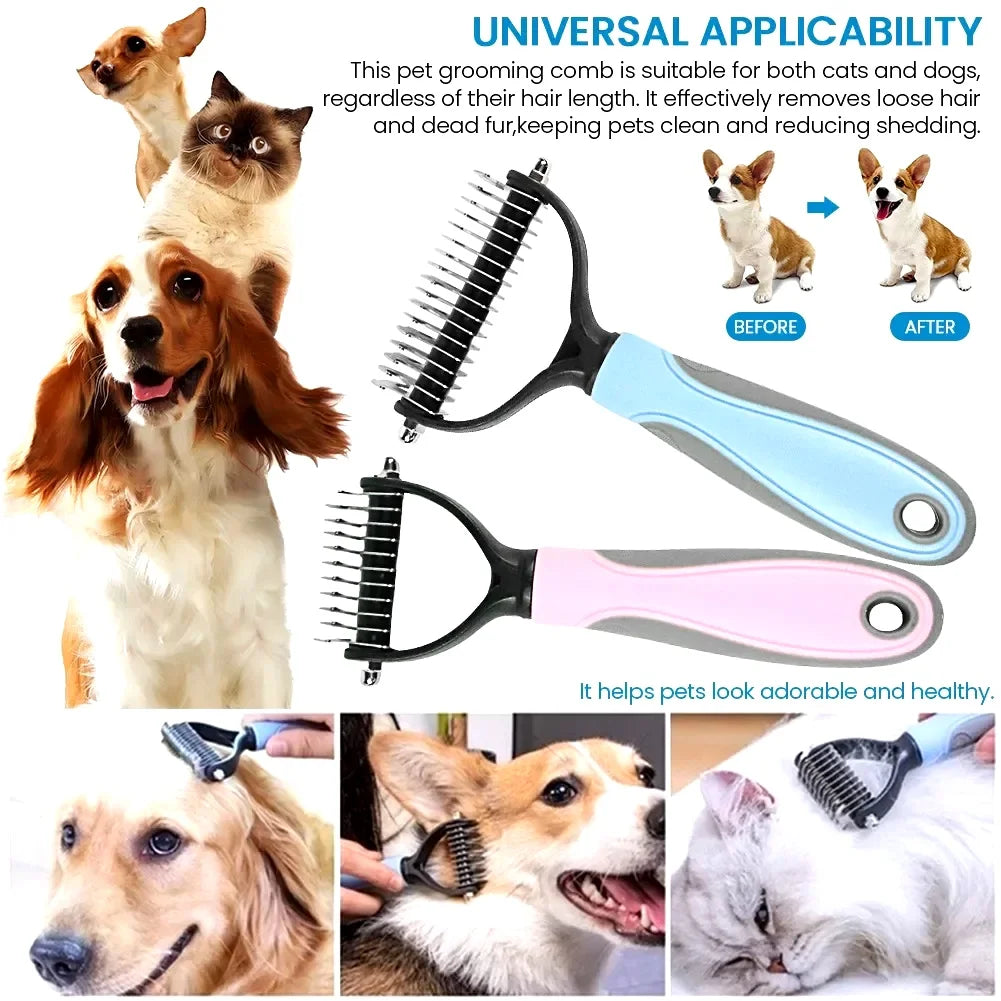 Pet Hair Removal Comb For Cats And Dogs Grooming Deshedding Tool