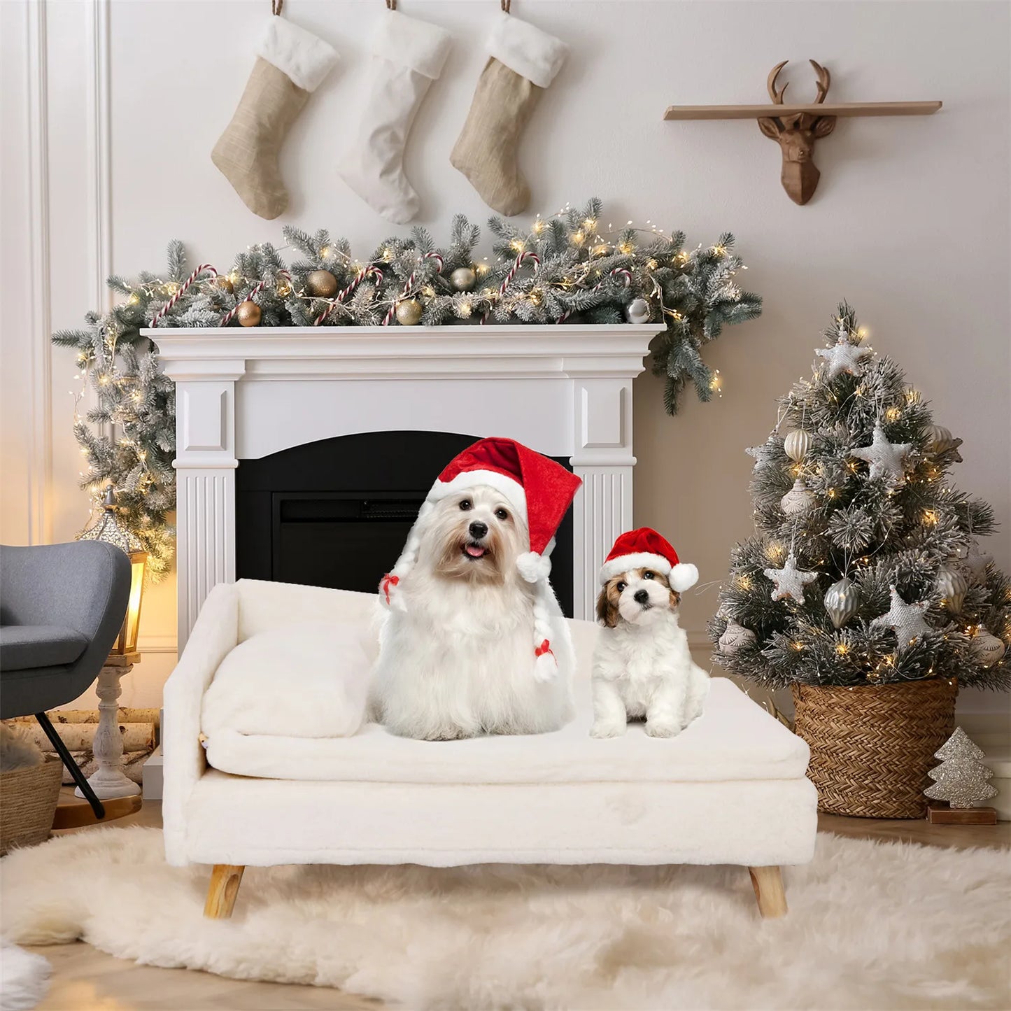 BINGOPAW Waterproof Raised Pet Sofa Bed With Plush Cushion
