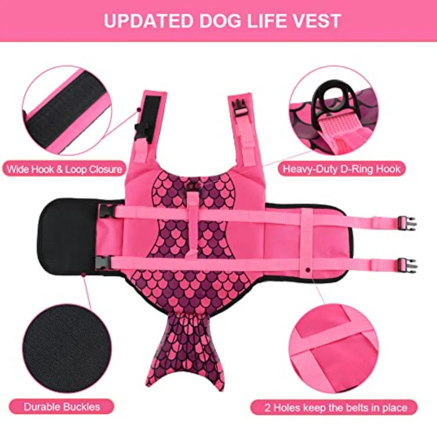 Dog Life Vest For Swimming Pet Floating Device With Lift Handle
