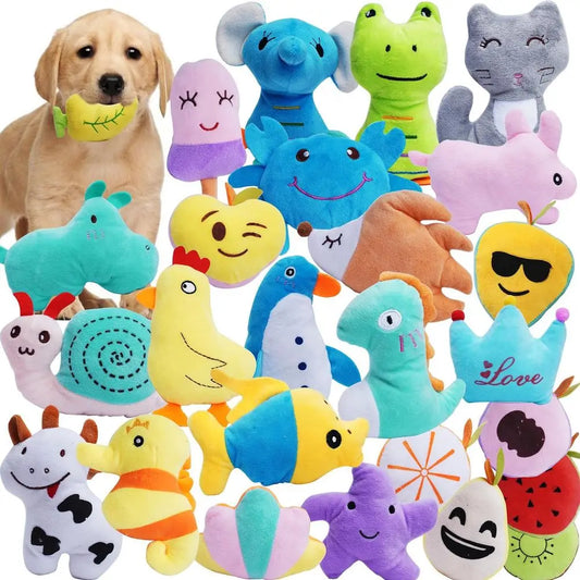 26 Pack Dog Squeaky Toys Set With Animal Shapes For Fun
