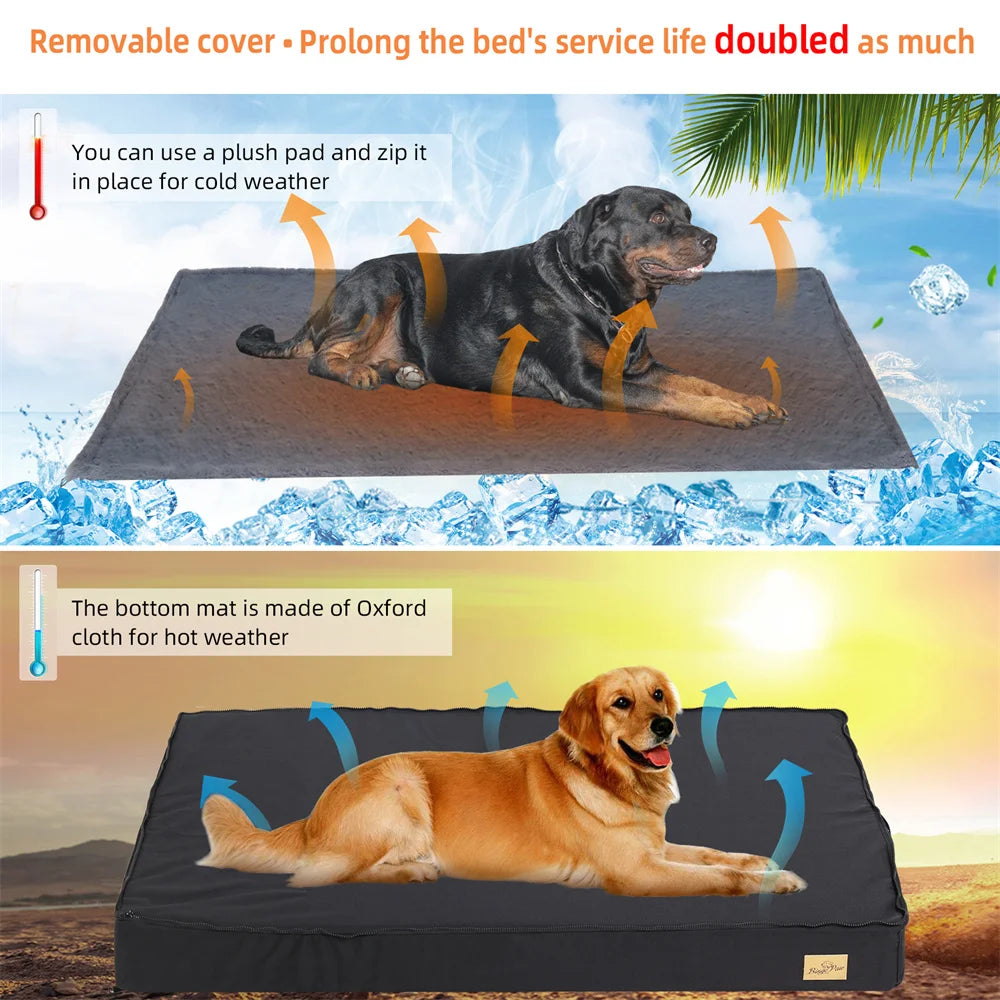 BORWART Orthopaedic Waterproof Dog Crate Bed With Washable Cover 2-In-1