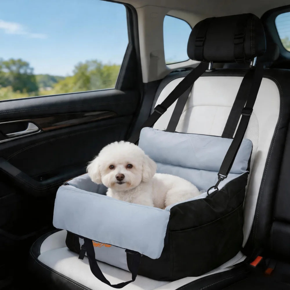 BORWART Portable Dog Car Seat Booster With Safety Belt Cover