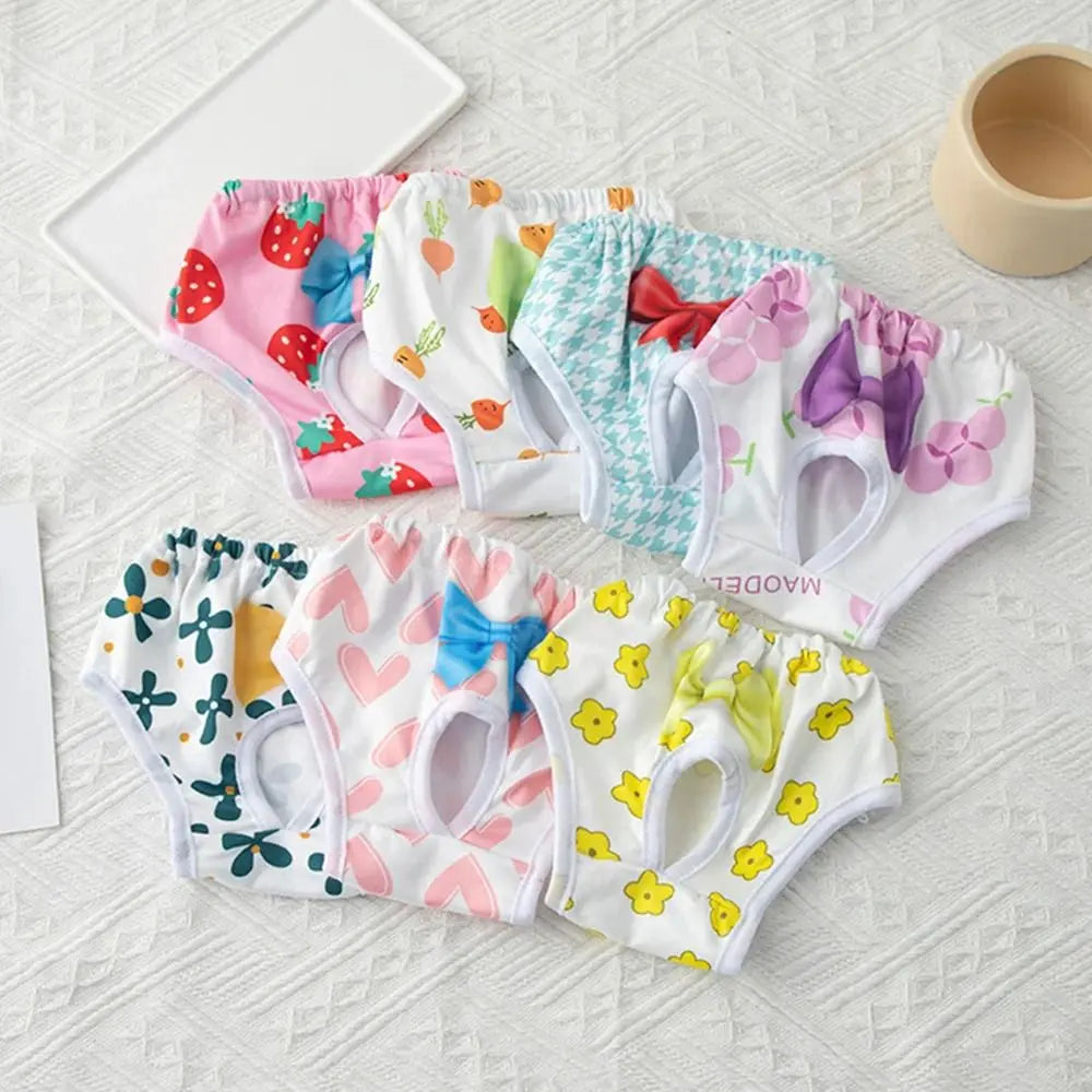 Washable Dog Physiological Pants Cartoon Print Leakproof Diaper