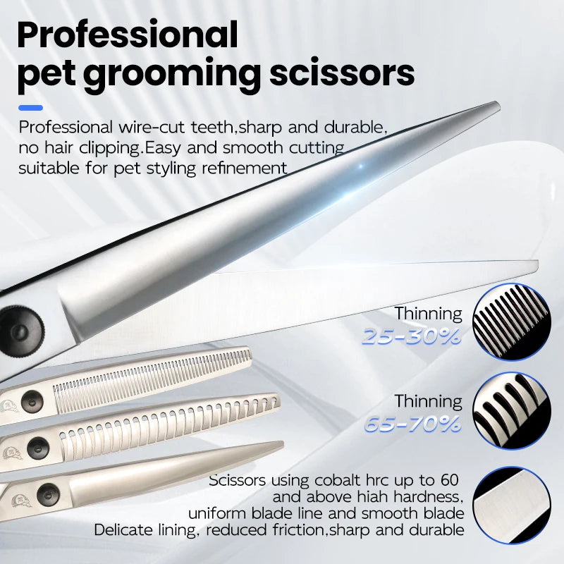 KEEP BEAUTY Dog Grooming Scissors Set Stainless Steel Straight Curved