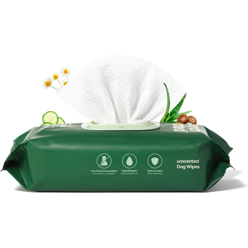 Pet Wipes for Dogs and Cats, Hypoallergenic, Fragrance-Free, Moisturizing
