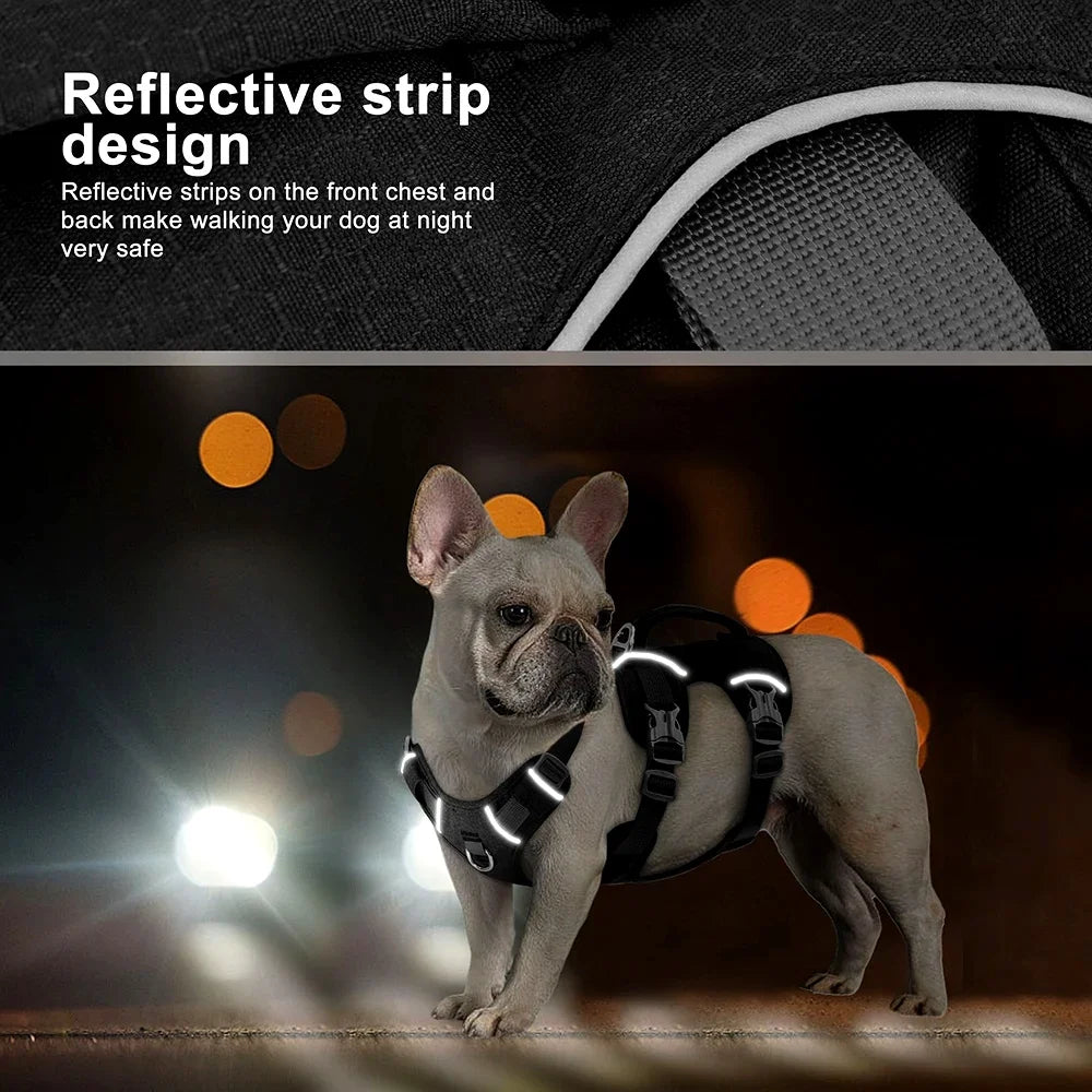 Escape Proof Nylon Dog Harness With Reflective Handle