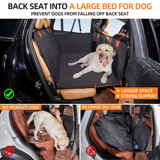 Car Back Seat Pet Cover Waterproof Protector With Safety Belt