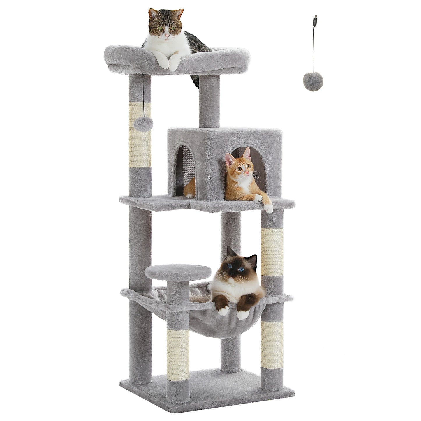 PETEPELA Indoor Cat Tree With Metal Frame And Large Hammock