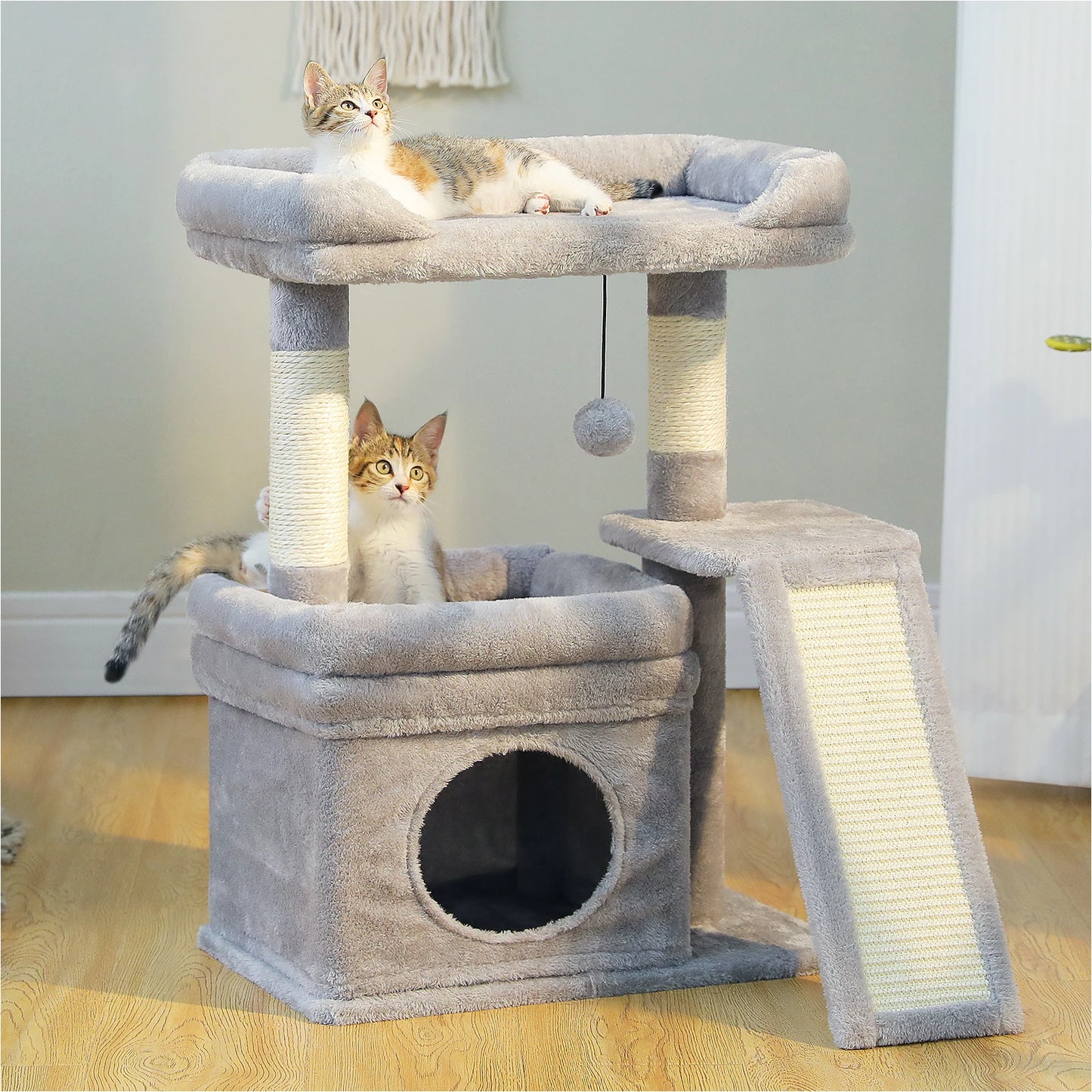 PEQULTI Cat Tree 3-Tier Indoor Tower With Private Condo