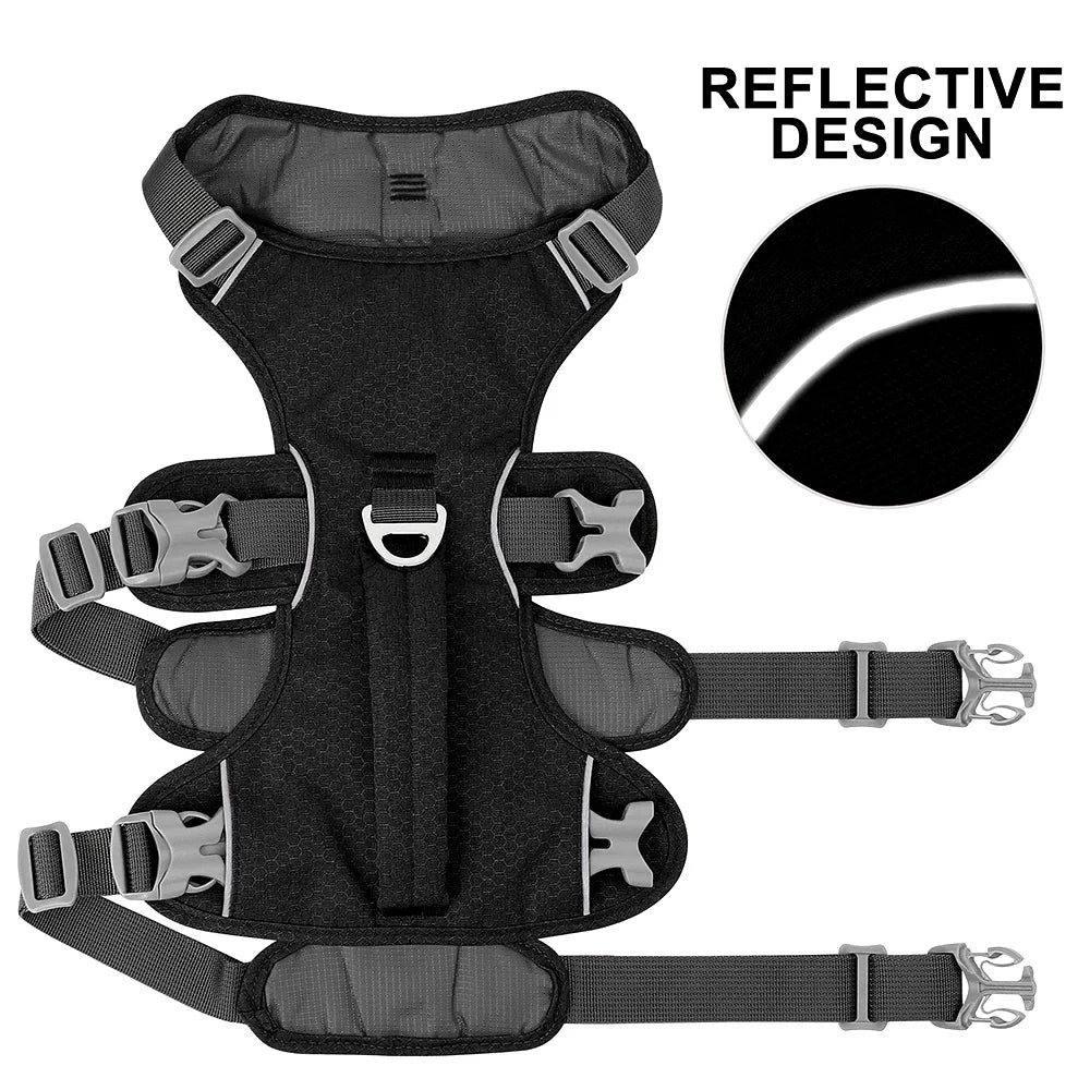 Escape Proof Nylon Dog Harness With Reflective Handle