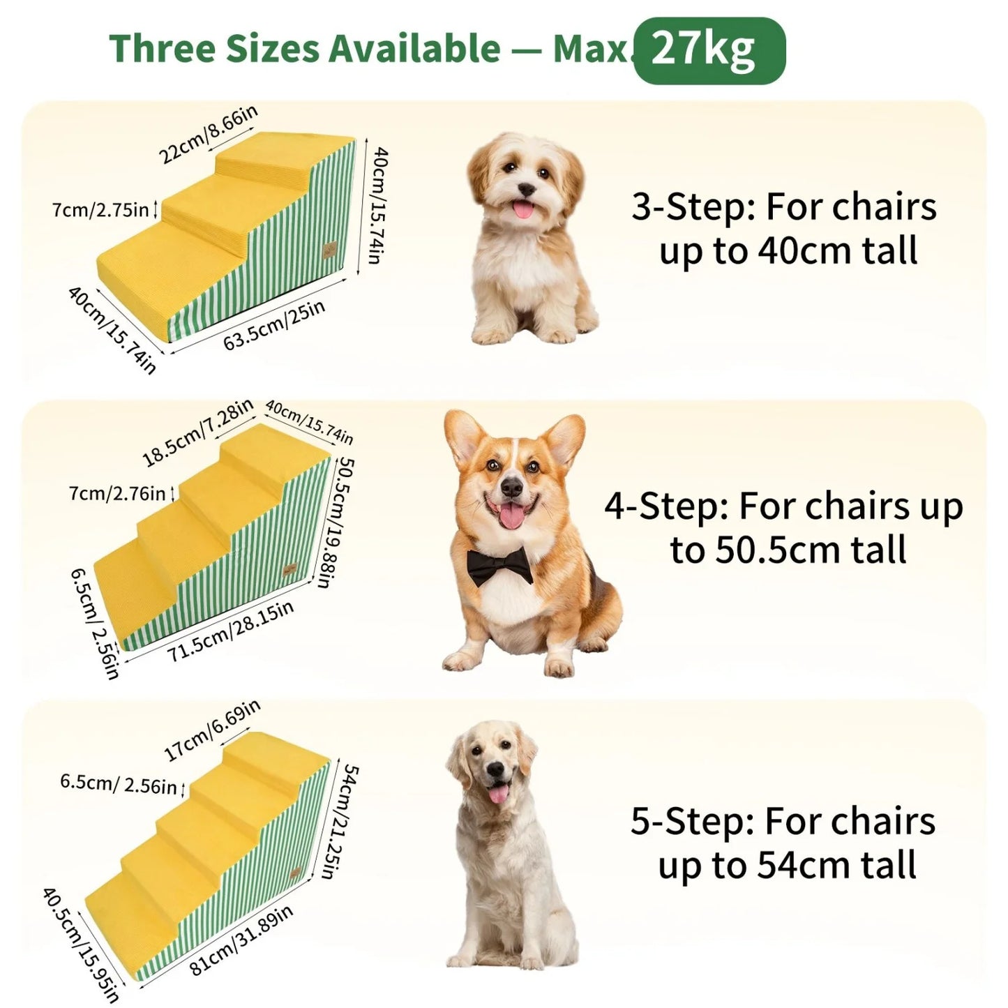 Dog Stairs For Bed And Sofa High-Density Foam Ramp