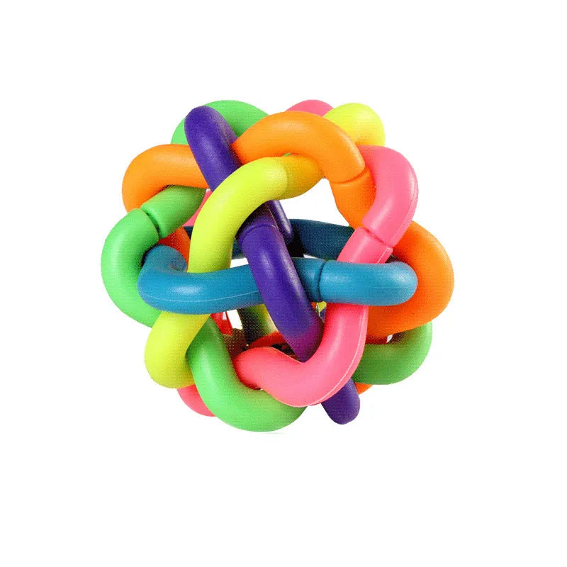 Bell Woven Dog Toy Bite Resistant Rubber Chew Ball