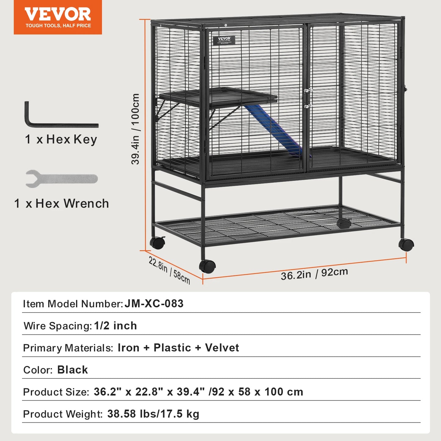SucceBuy Four Tier Rolling Metal Ferret Cage For Small Animals