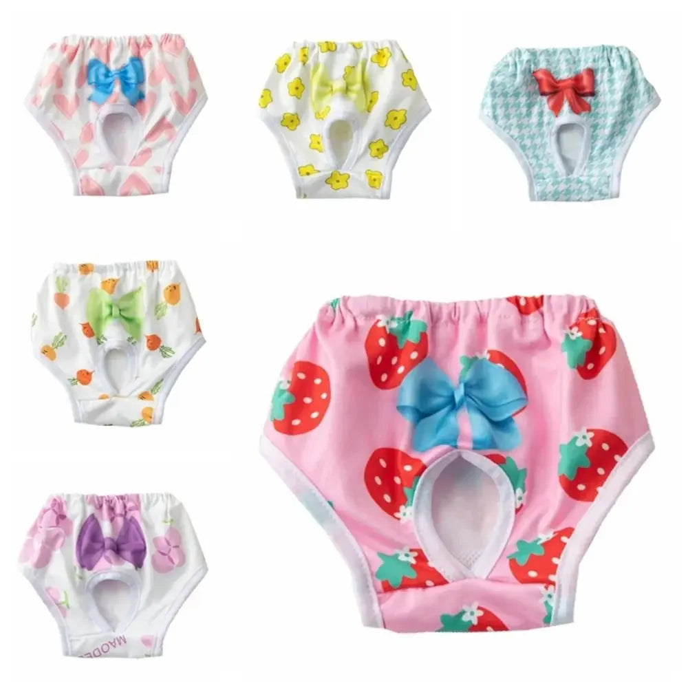 Washable Dog Physiological Pants Cartoon Print Leakproof Diaper