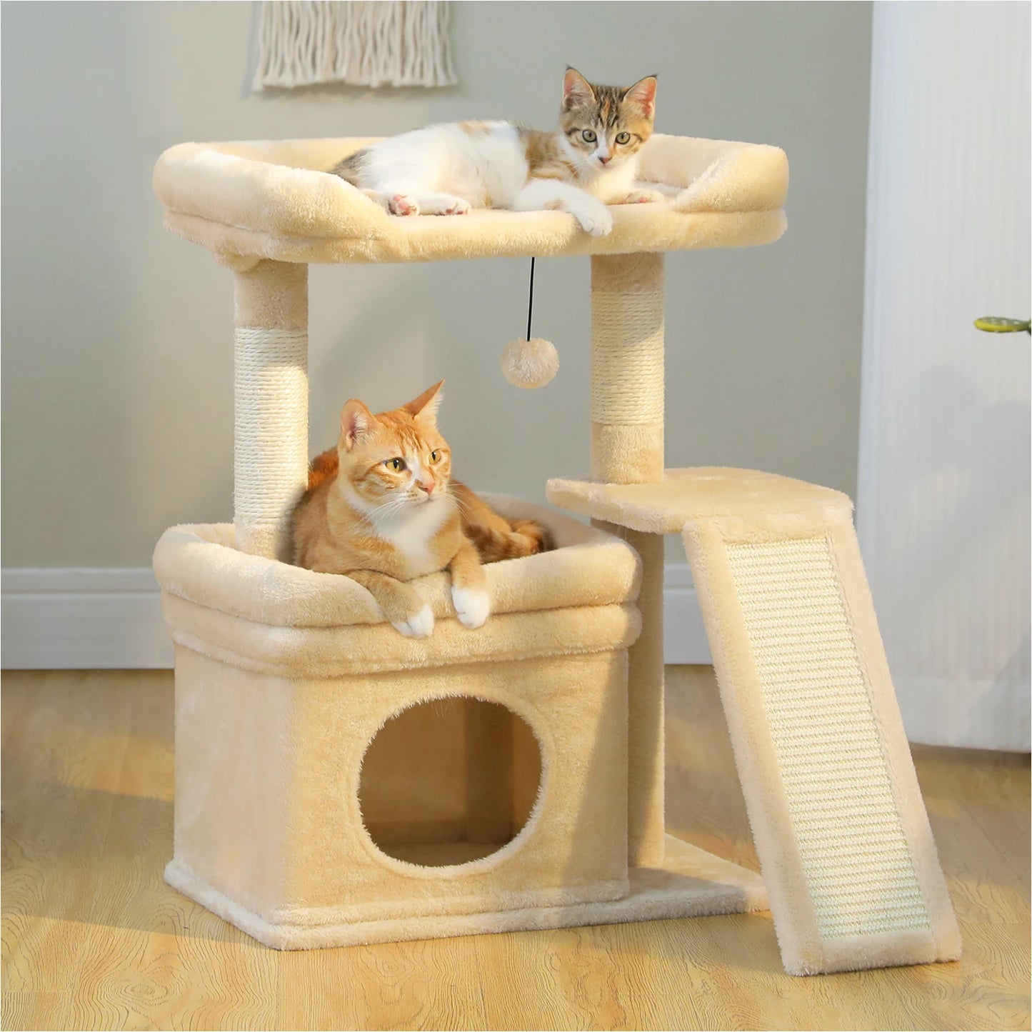 PEQULTI Cat Tree 3-Tier Indoor Tower With Private Condo