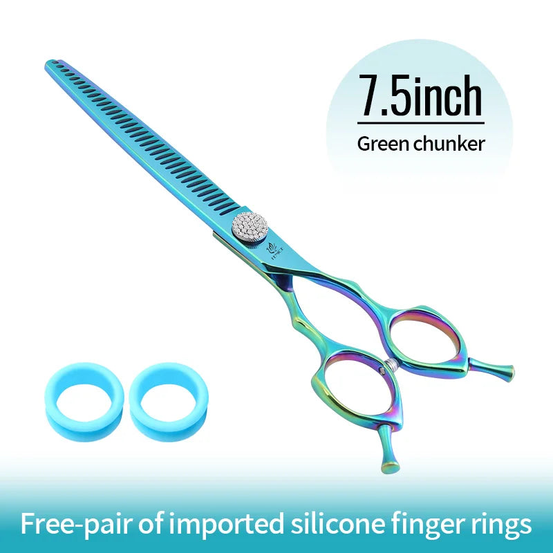 Fenice Diamond Screw Curved Chunker Pet Grooming Scissors JP440C