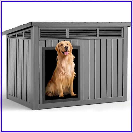 Large Weatherproof Indoor Outdoor Dog House With Removable Roof