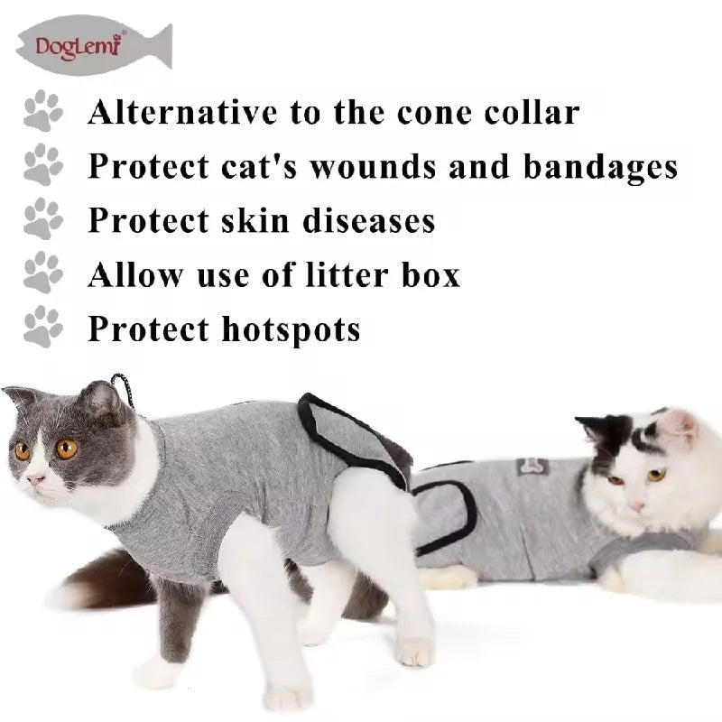 Cat Postoperative Recovery Suit Breathable Neutering Vest