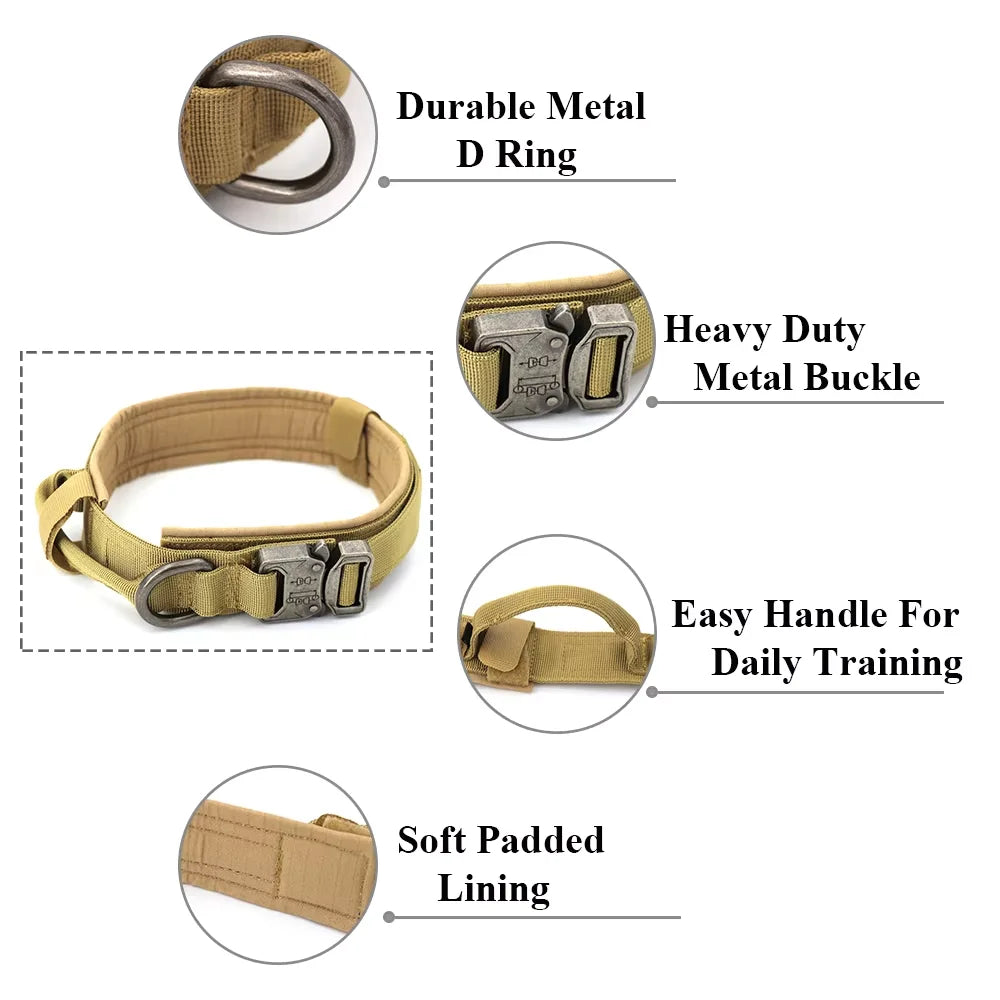 Dog Training Collar Adjustable Tactical Leash Set With Control Handle