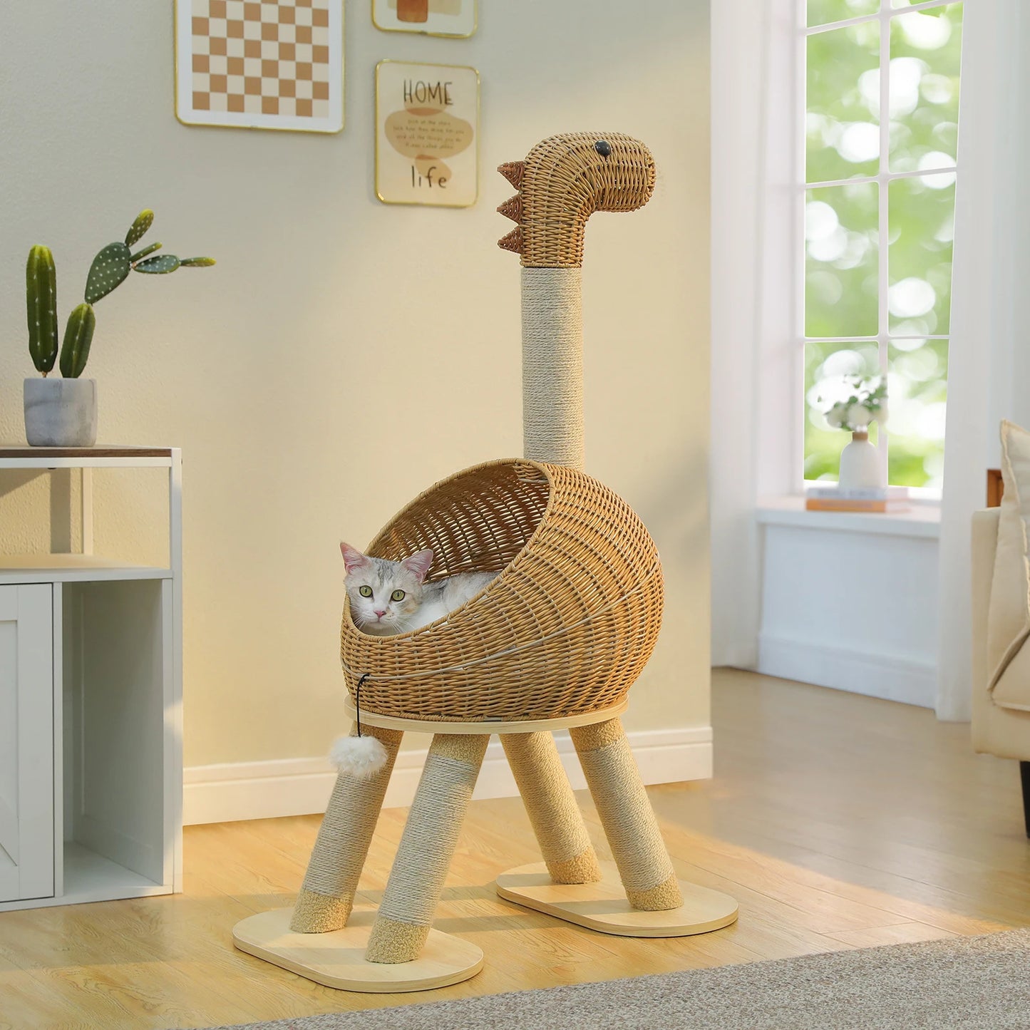 PAWZ Road Dinosaur Cat Tree Tower Three Tier Sisal Scratching Post