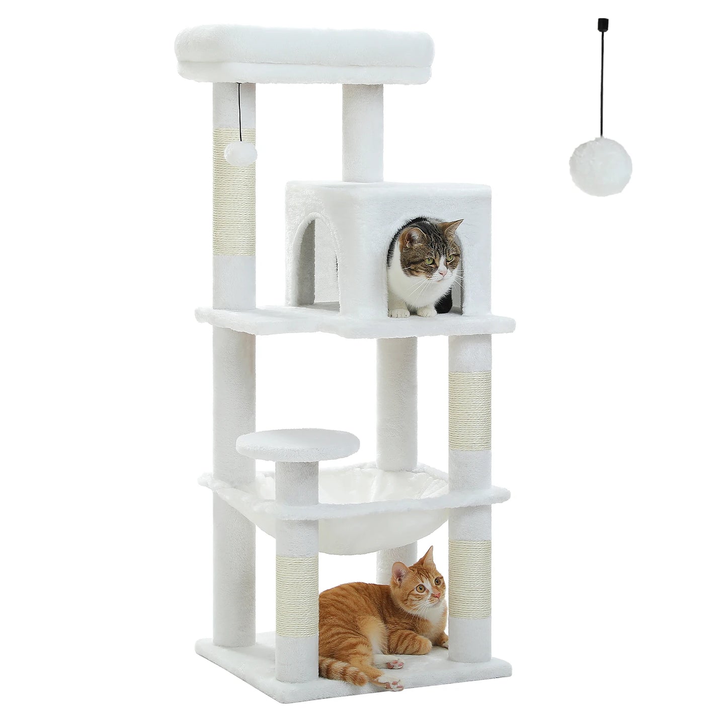 PETEPELA Indoor Cat Tree With Metal Frame And Large Hammock