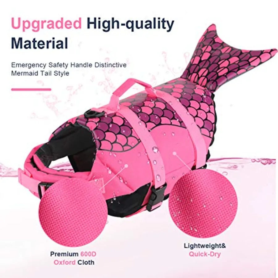 Dog Life Vest For Swimming Pet Floating Device With Lift Handle
