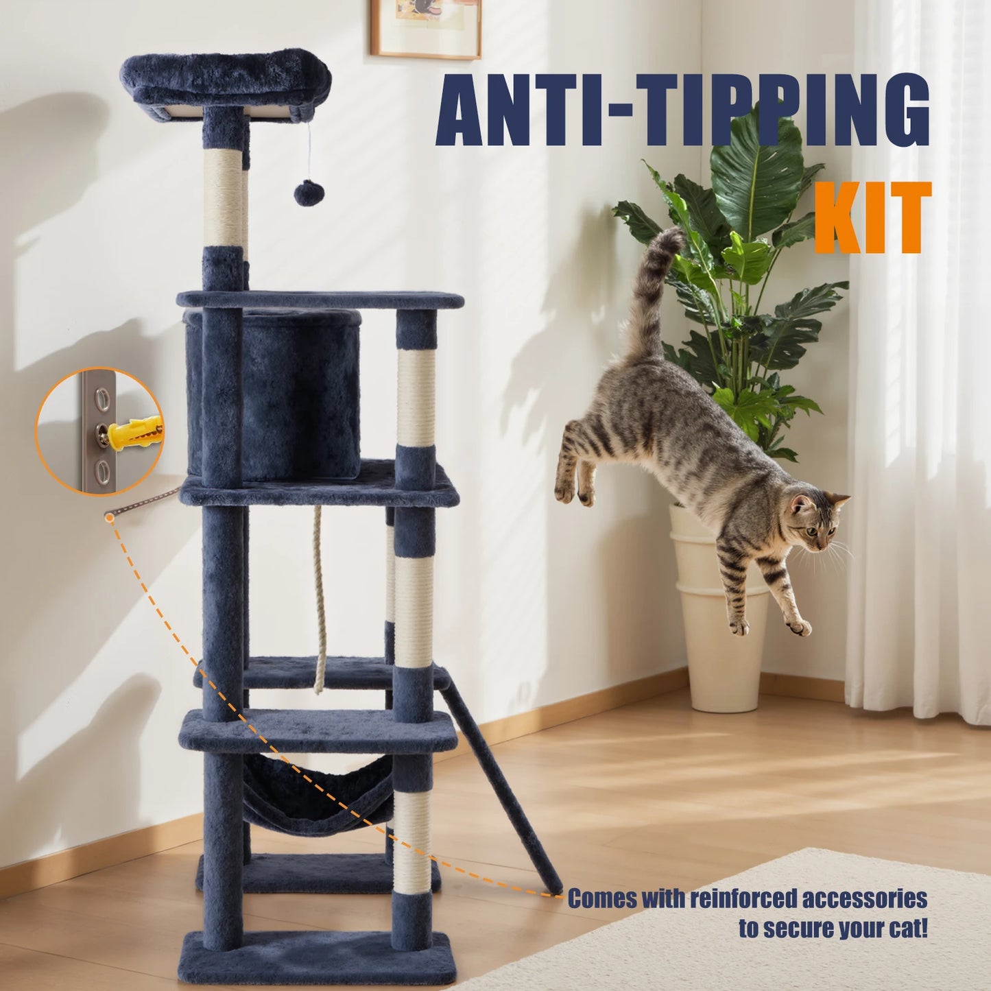 MCQ Cat Tree Tower With Condo Sisal Scratching Posts