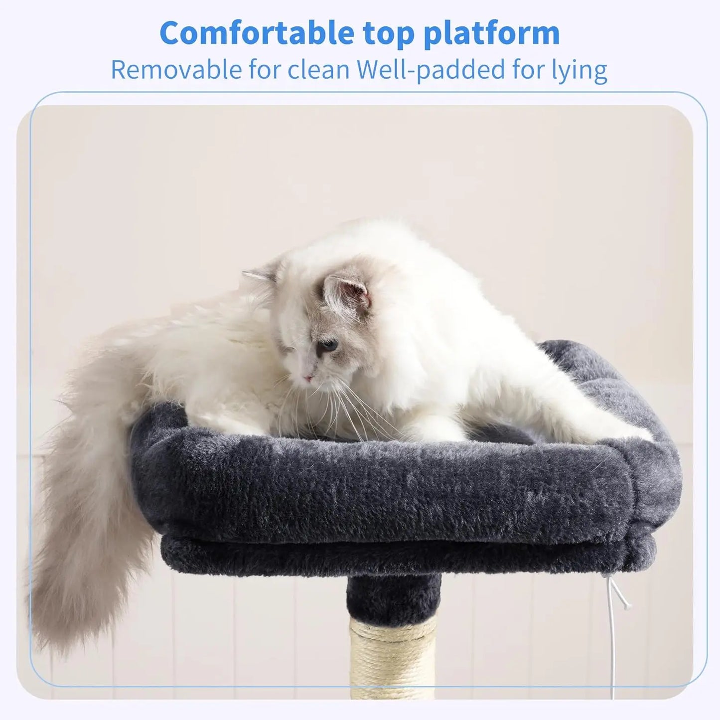 Heybly Cat Tree With Plush Perch And Hammock For Cats