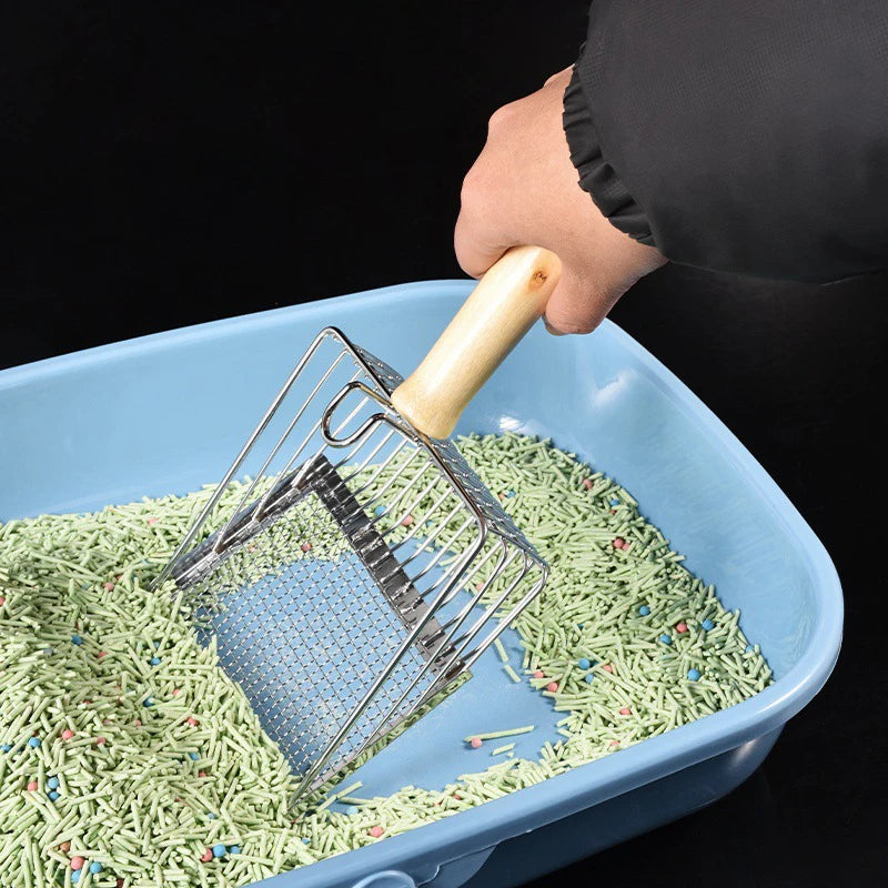 Stainless Steel Cat Litter Scoop 2 in 1 Mesh Cleaner
