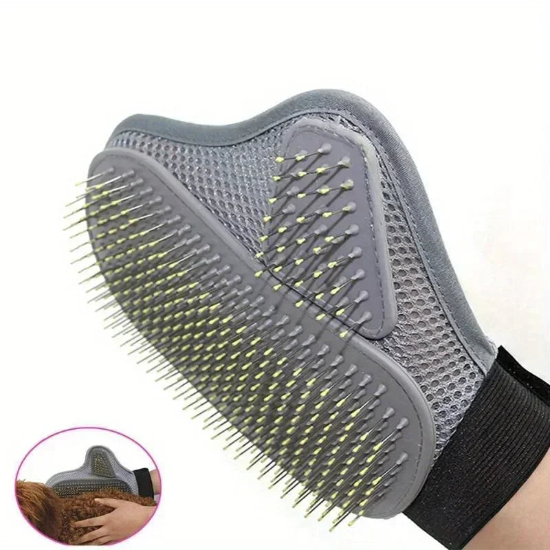 Gentle Deshedding Pet Grooming Glove For Dog And Cat Removal