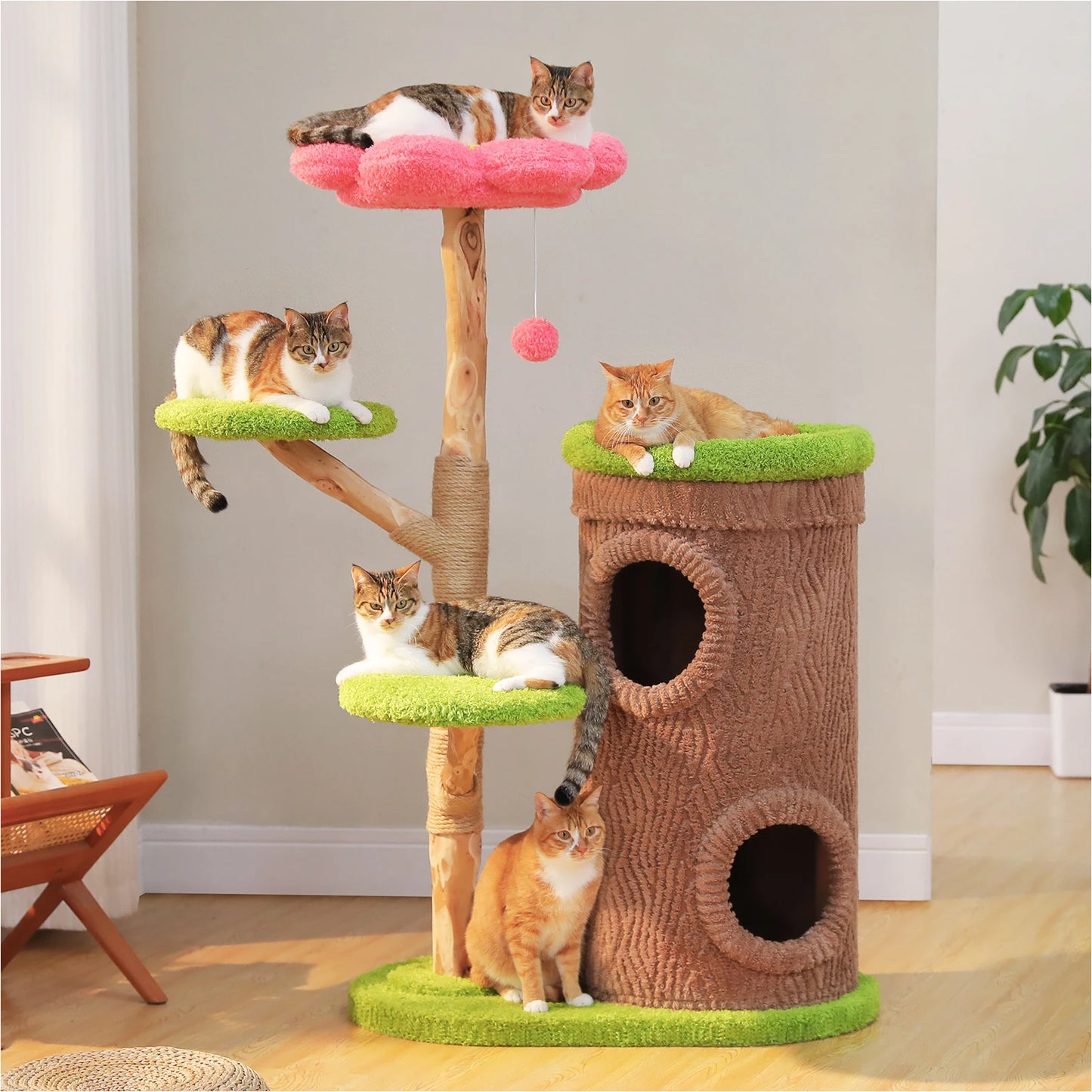 PAWZ Road Large Cat Tree Tower With 4 Condos Indoors