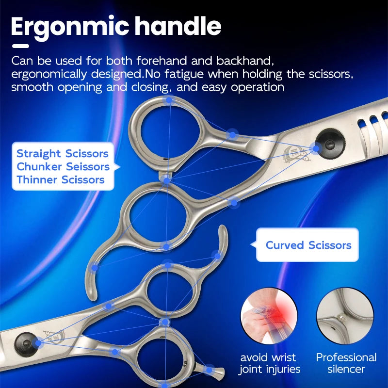 KEEP BEAUTY Dog Grooming Scissors Set Stainless Steel Straight Curved