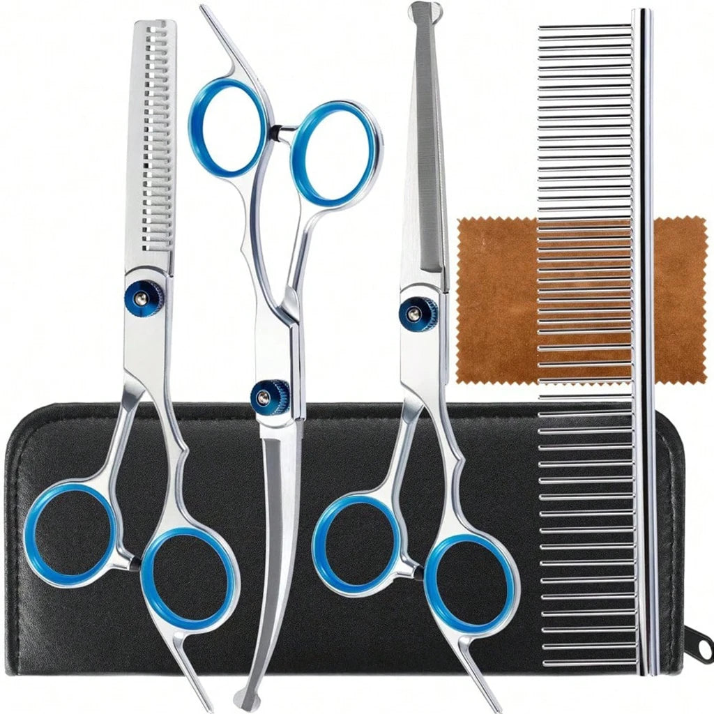 SHUYU Pet Grooming Scissors Kit Dog Cat Stainless Steel