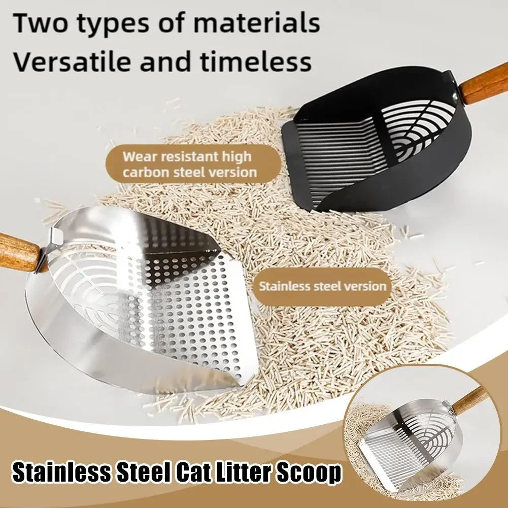 Stainless Steel Cat Litter Scoop Long Handle Cleaning Tool