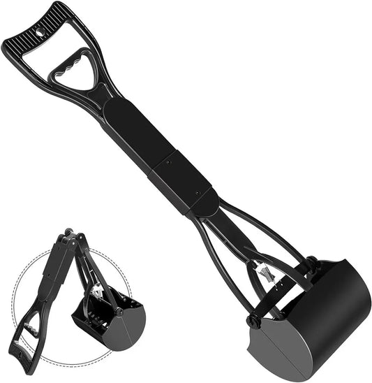 Dog Pooper Scooper With Long Handle Foldable Jaw Excrement Collector