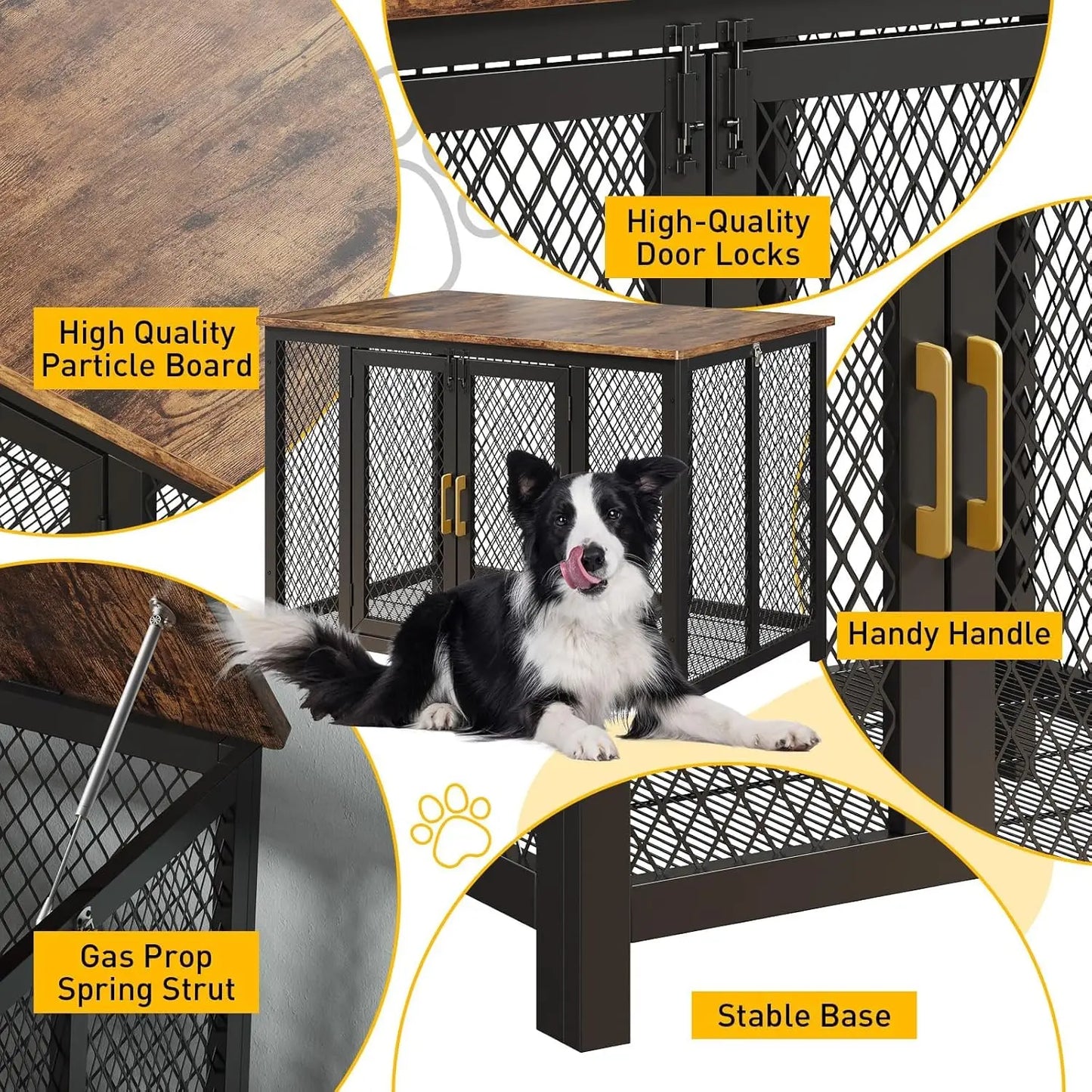 HiMISS Heavy Duty Large Dog Crate Furniture Kennel