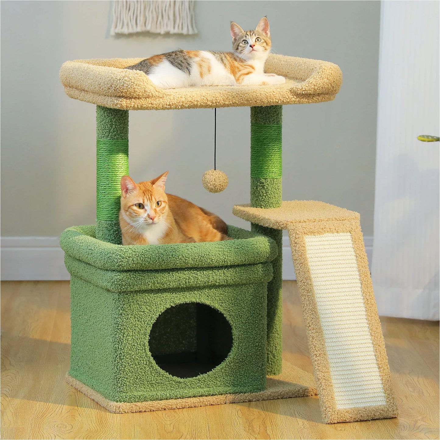 PEQULTI Cat Tree 3-Tier Indoor Tower With Private Condo
