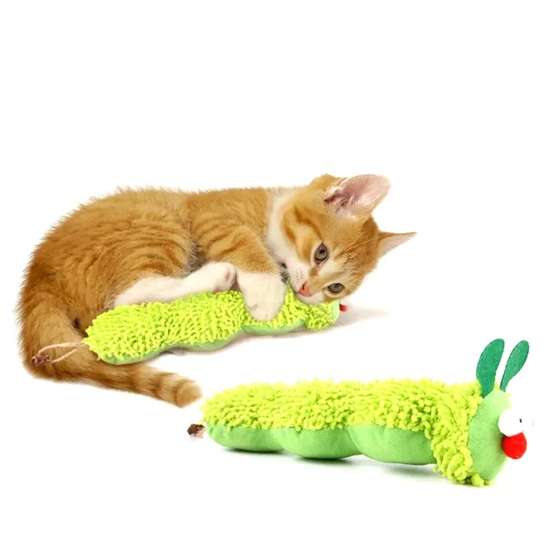 Cat Chew Caterpillar Toy With Catnip And Silvervine Teaser
