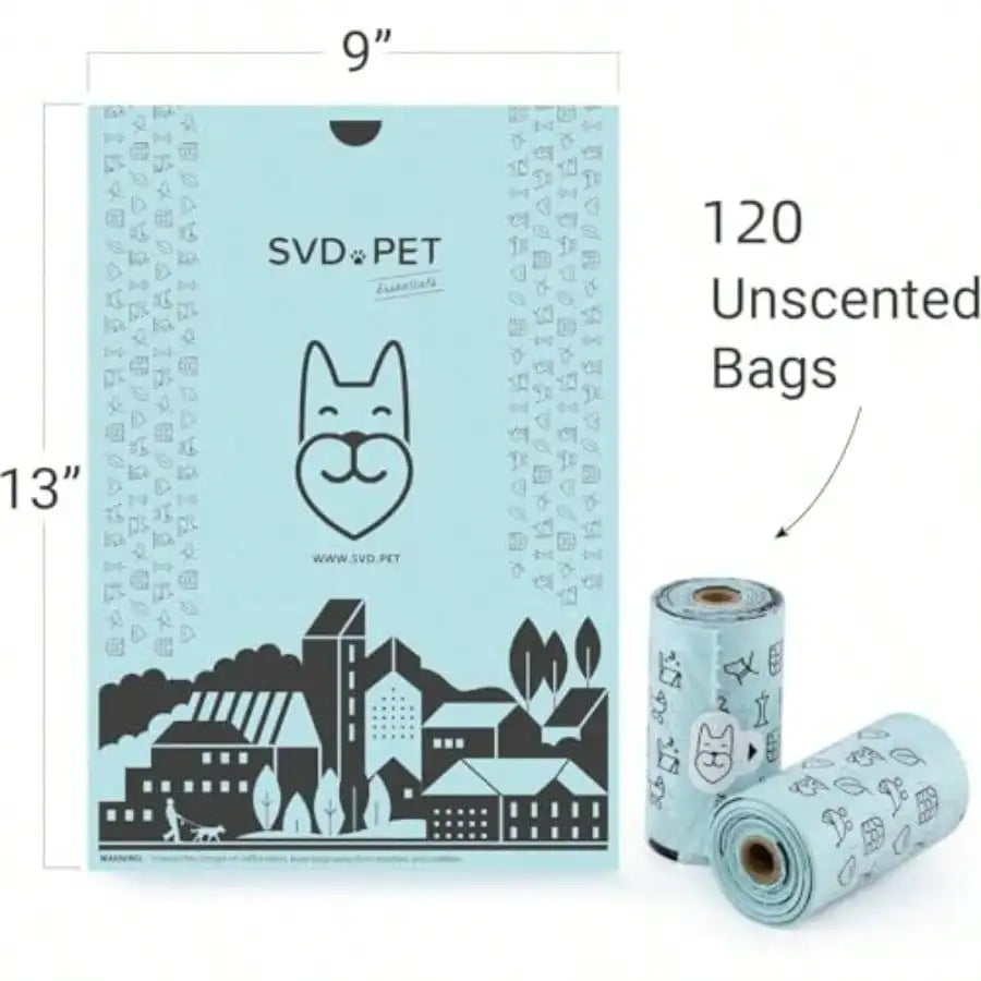 Dog Poop Bags 120 Count Unscented With Waste Bag Holder