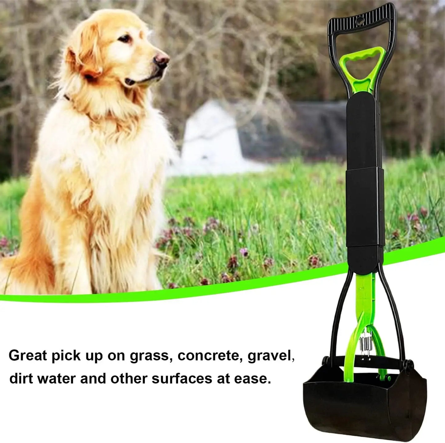 Large 28 Inch Dog Pooper Scooper For Grass And Gravel