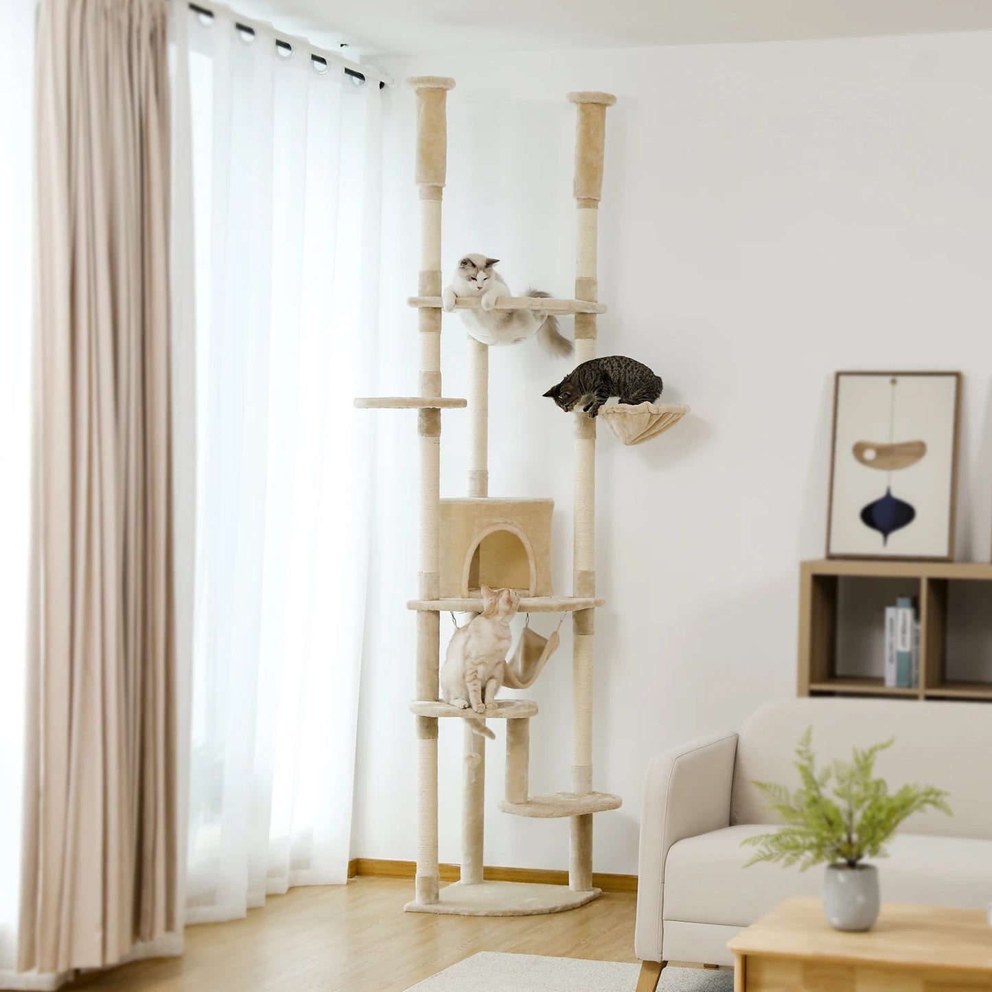 PAWZ Road Floor To Ceiling Cat Tree Scratching Posts