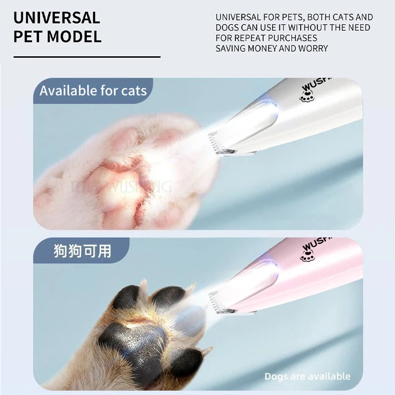 Pet Groomer Trimmer For Dogs Cats With LED Light Waterproof
