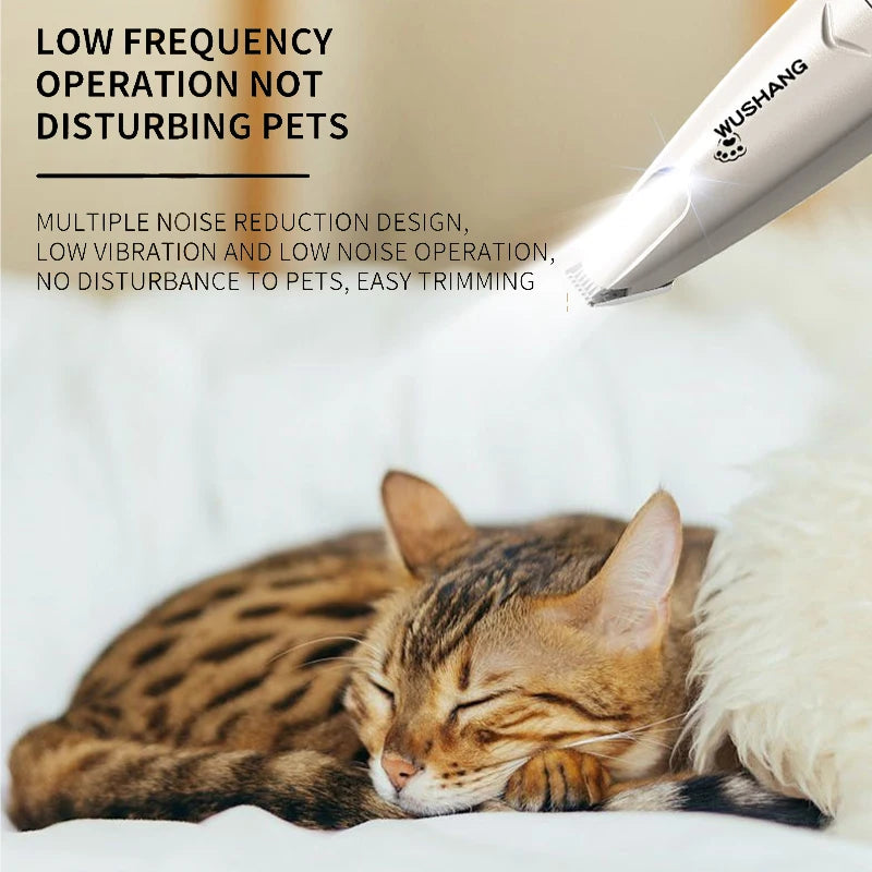 Pet Groomer Trimmer For Dogs Cats With LED Light Waterproof