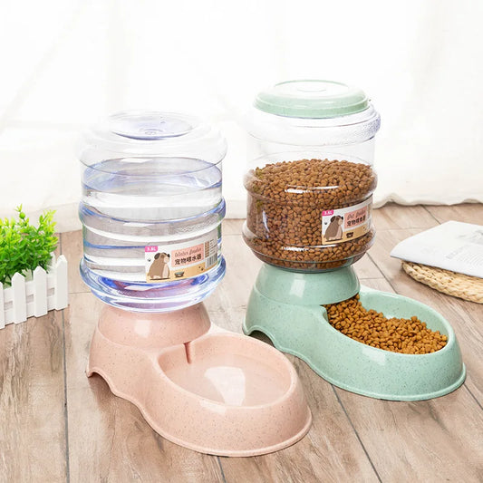Pet Feeder Bowl With Automatic Water Dispenser For Pets