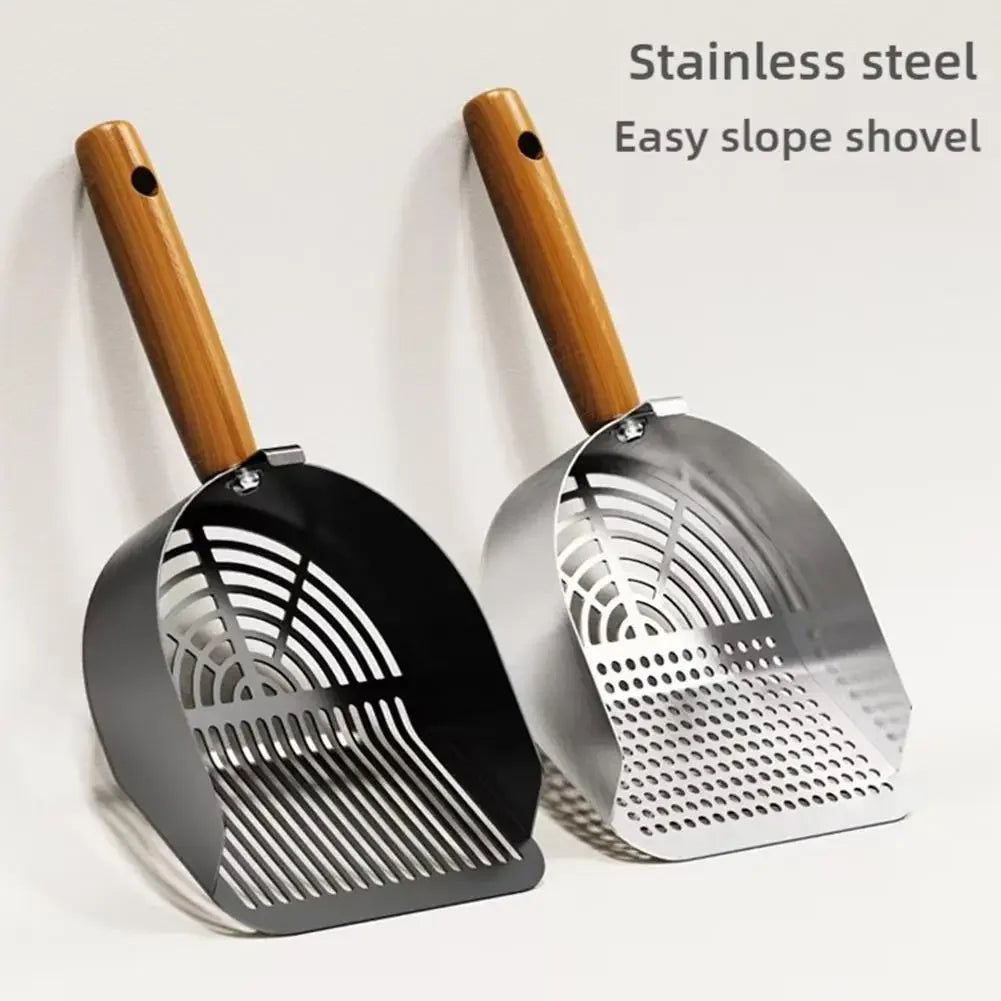 Stainless Steel Cat Litter Scoop Long Handle Cleaning Tool