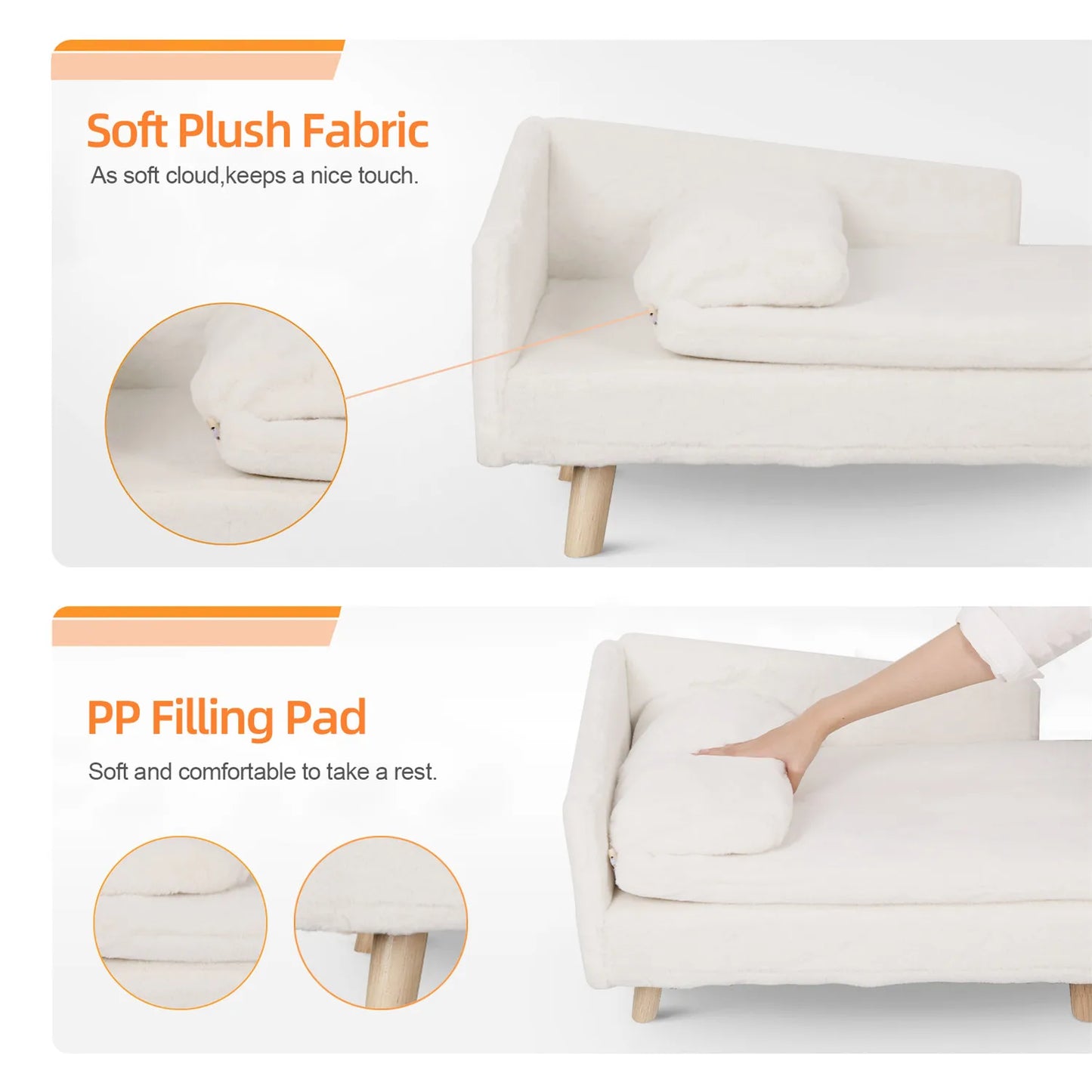 BINGOPAW Waterproof Raised Pet Sofa Bed With Plush Cushion