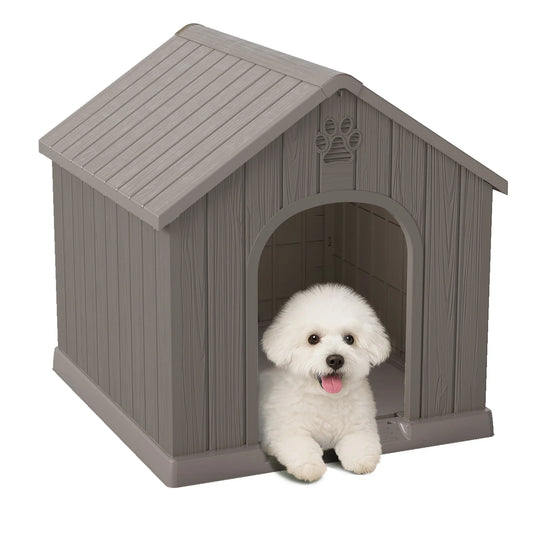 Plastic Dog House Weatherproof Pet Shelter For Yard
