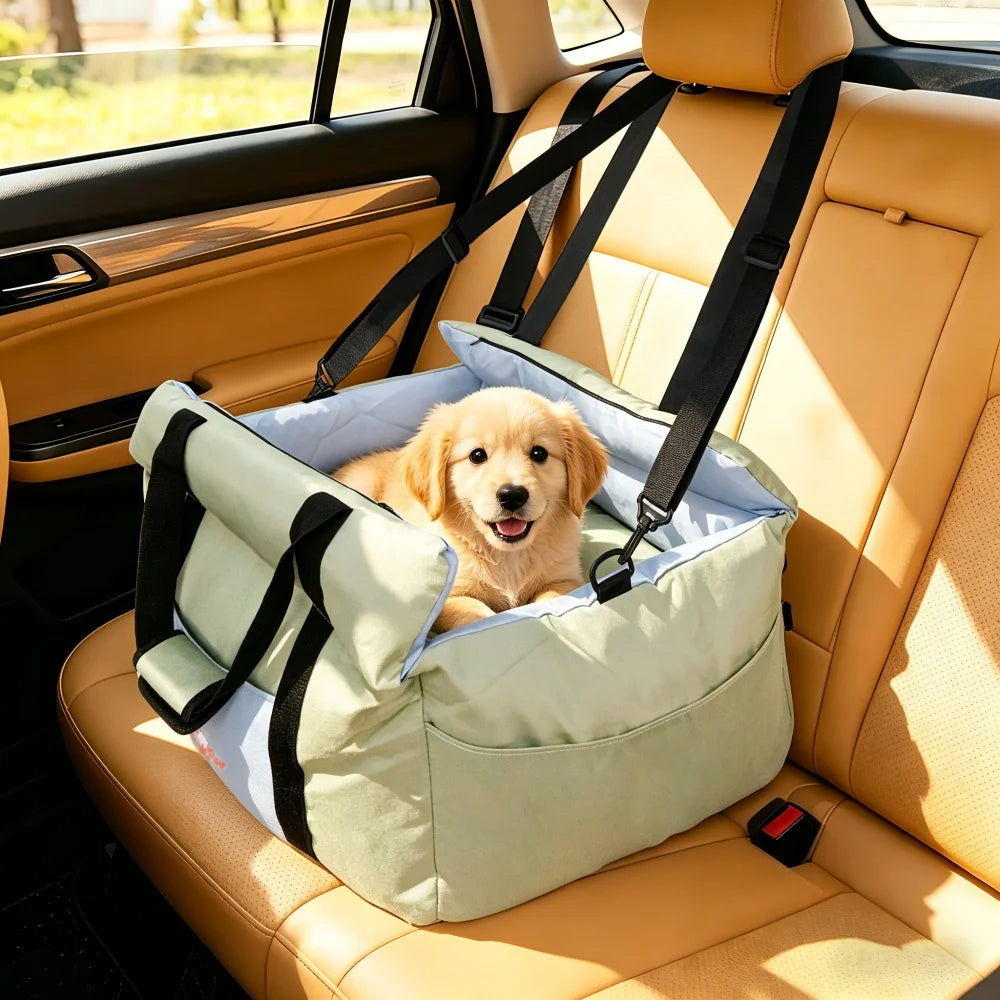 BORWART Portable Dog Car Seat Booster With Safety Belt Cover